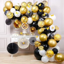 Gold and Black Balloon Confetti Balloons Garland Kit for Wedding Baby Shower Birthday Party Decorations